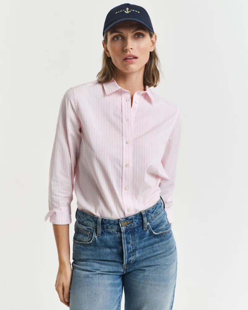 Gant Blusen*Regular Fit Classic Popeline Hemd mit Streifen light pink
