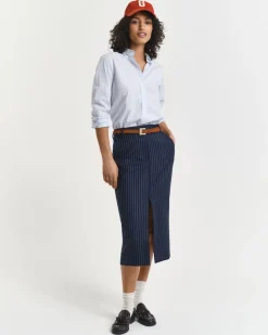 Gant Blusen*Regular Fit Classic Popeline Hemd mit Streifen Light Blue