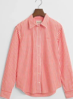 Gant Blusen*Regular Fit Classic Popeline Hemd mit Streifen bright red