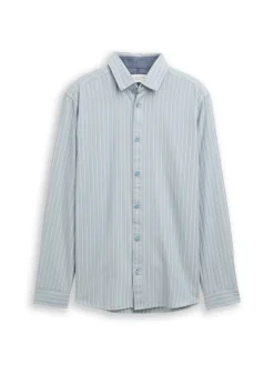Tom Tailor Hemden|Big Boys*Regular Fit Flanell-Hemd mit Muster light blue fine stripe