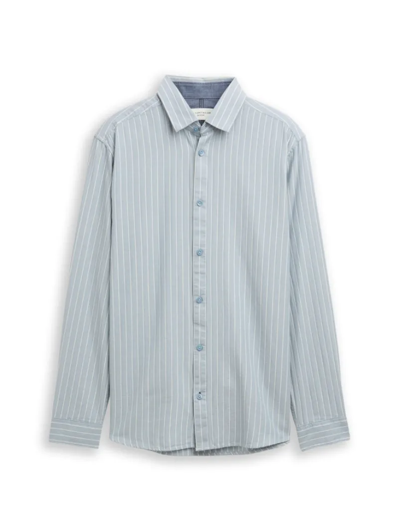 Tom Tailor Hemden|Big Boys*Regular Fit Flanell-Hemd mit Muster light blue fine stripe