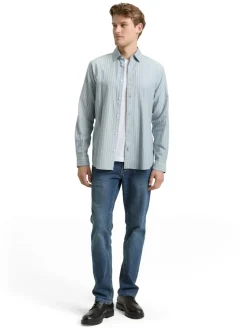 Tom Tailor Hemden|Big Boys*Regular Fit Flanell-Hemd mit Muster light blue fine stripe