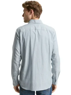 Tom Tailor Hemden|Big Boys*Regular Fit Flanell-Hemd mit Muster light blue fine stripe