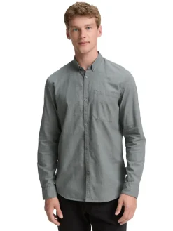 Tom Tailor Denim Hemden*Regular Fit Hemd mit Brusttasche jasper green fine structure