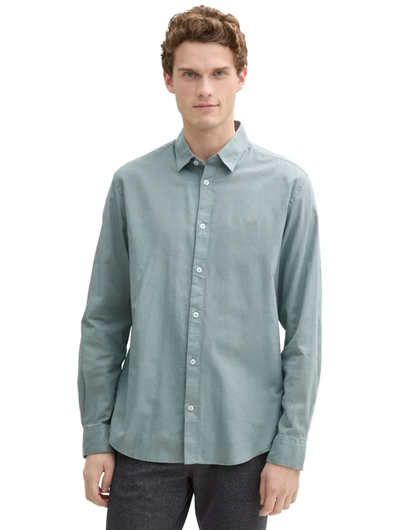 Tom Tailor Hemden|Big Boys*Regular Fit Hemd mit Logo-Stickerei grey mint
