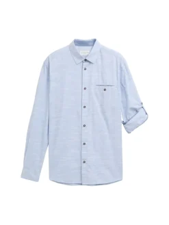 Tom Tailor Hemden|Big Boys*Regular Fit Hemd mit Turn-up-Funktion navy white fil a fil dobby