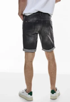 Street One Men Shorts|Big Boys*Regular Fit Jeans Shorts black random wash