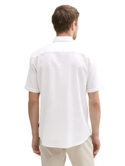 Tom Tailor Hemden|Big Boys*Regular Fit Kurzarmhemd mit Leinenanteil white