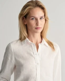 Gant Blusen*Regular Fit Leinen Chambray Bluse white