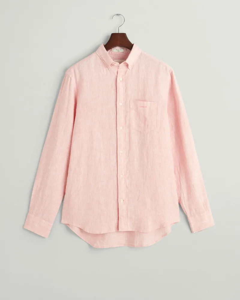 Gant Hemden|Big Boys*Regular Fit Leinen Hemd mit Streifen peachy pink
