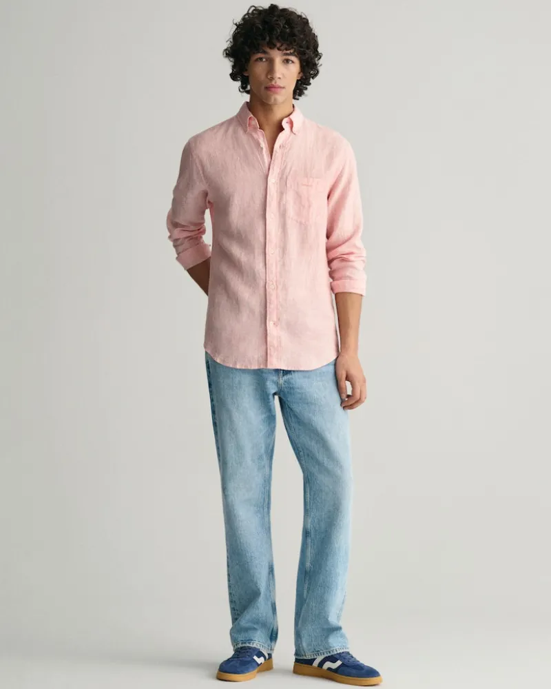Gant Hemden|Big Boys*Regular Fit Leinen Hemd mit Streifen peachy pink