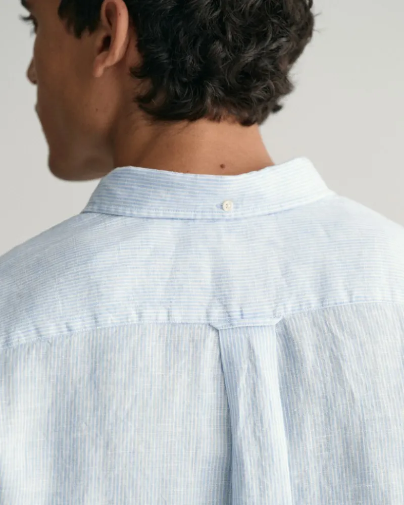 Gant Hemden|Big Boys*Regular Fit Leinen Hemd mit Streifen capri blue