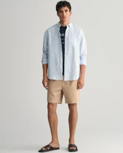 Gant Hemden|Big Boys*Regular Fit Leinen Hemd mit Streifen capri blue