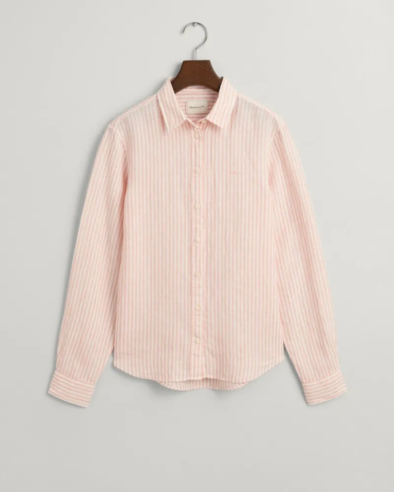 Gant Blusen*Regular Fit Leinenhemd mit Streifen peachy pink
