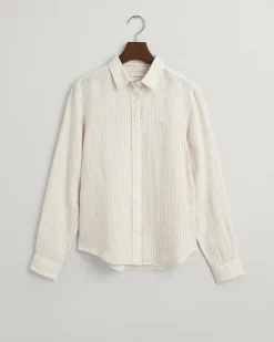 Gant Blusen*Regular Fit Leinenhemd mit Streifen dry sand