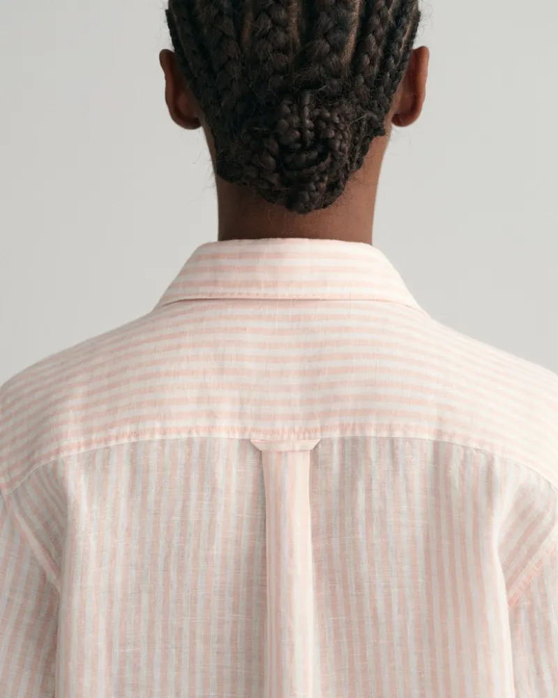 Gant Blusen*Regular Fit Leinenhemd mit Streifen guava orange