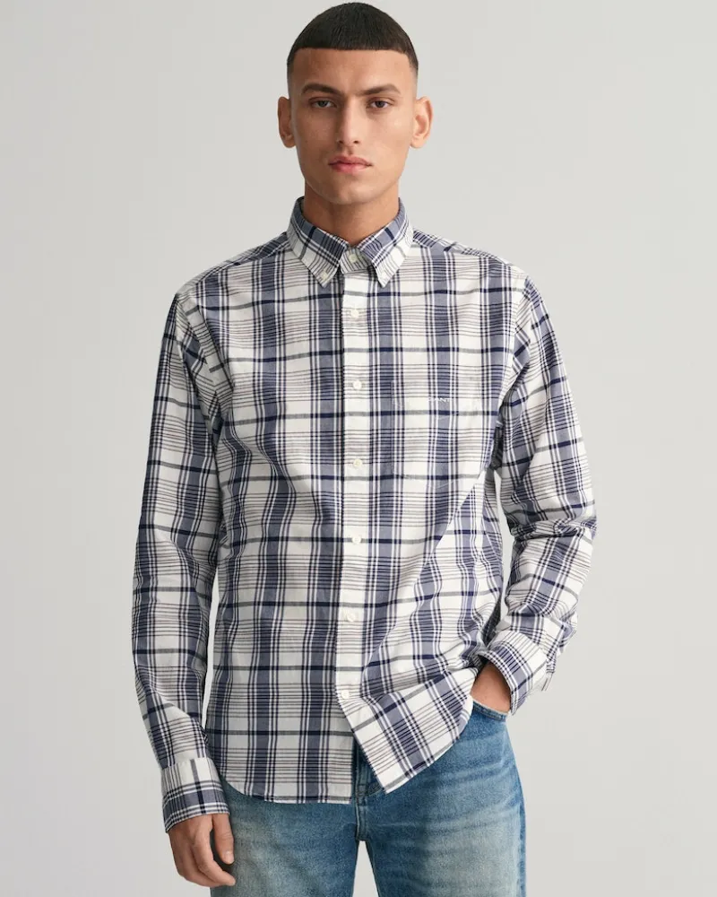 Gant Hemden|Big Boys*Regular Fit Popeline Karohemd eggshell