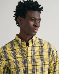 Gant Hemden|Big Boys*Regular Fit Popeline Karohemd parchment yellow