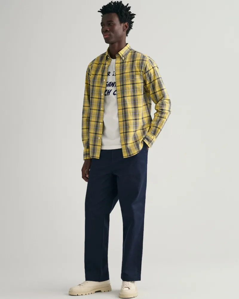 Gant Hemden|Big Boys*Regular Fit Popeline Karohemd parchment yellow