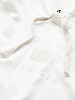 Tommy Hilfiger Pullover & Sweatshirts*REGULAR FLOCK HOODIE ecru