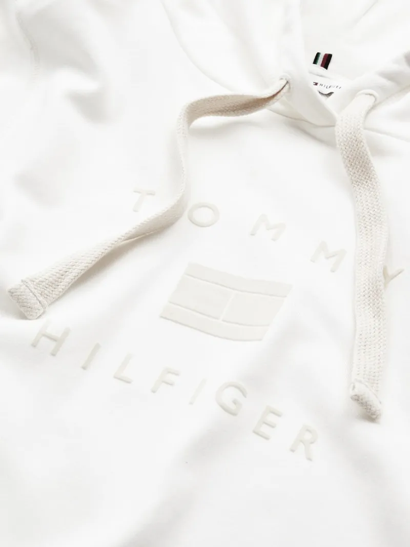 Tommy Hilfiger Pullover & Sweatshirts*REGULAR FLOCK HOODIE ecru