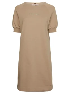 Tommy Hilfiger Kleider*REGULAR GRAPHIC C-NK SHORT DRESS Beige