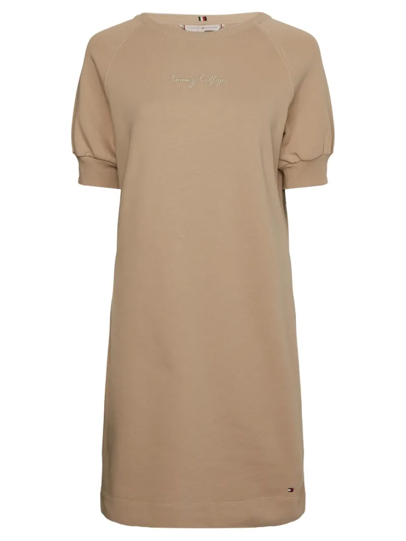Tommy Hilfiger Kleider*REGULAR GRAPHIC C-NK SHORT DRESS Beige