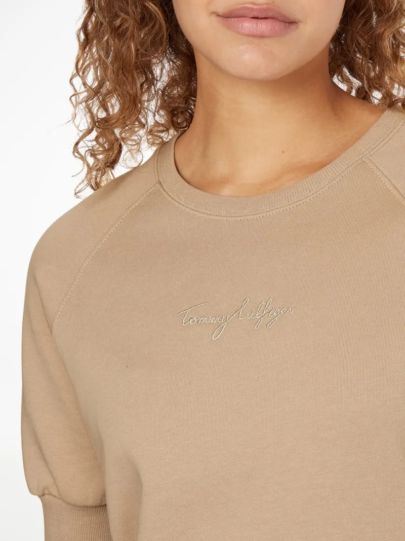 Tommy Hilfiger Kleider*REGULAR GRAPHIC C-NK SHORT DRESS Beige