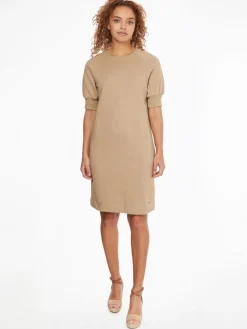 Tommy Hilfiger Kleider*REGULAR GRAPHIC C-NK SHORT DRESS Beige