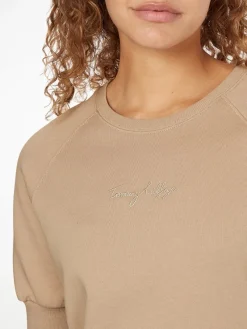 Tommy Hilfiger Kleider*REGULAR GRAPHIC C-NK SHORT DRESS Beige