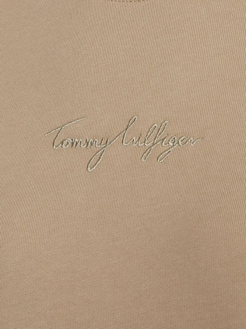 Tommy Hilfiger Kleider*REGULAR GRAPHIC C-NK SHORT DRESS Beige