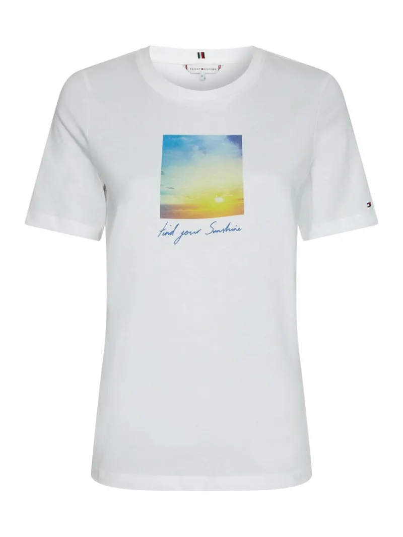 Tommy Hilfiger Shirts*REGULAR PHOTOPRINT C-NK TEE SS white sunshine graphic