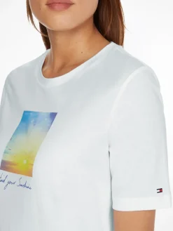 Tommy Hilfiger Shirts*REGULAR PHOTOPRINT C-NK TEE SS white sunshine graphic