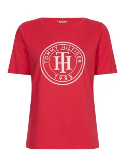 Tommy Hilfiger Shirts*REGULAR TH CIRCLE OPEN-NK TEE SS pink splendor