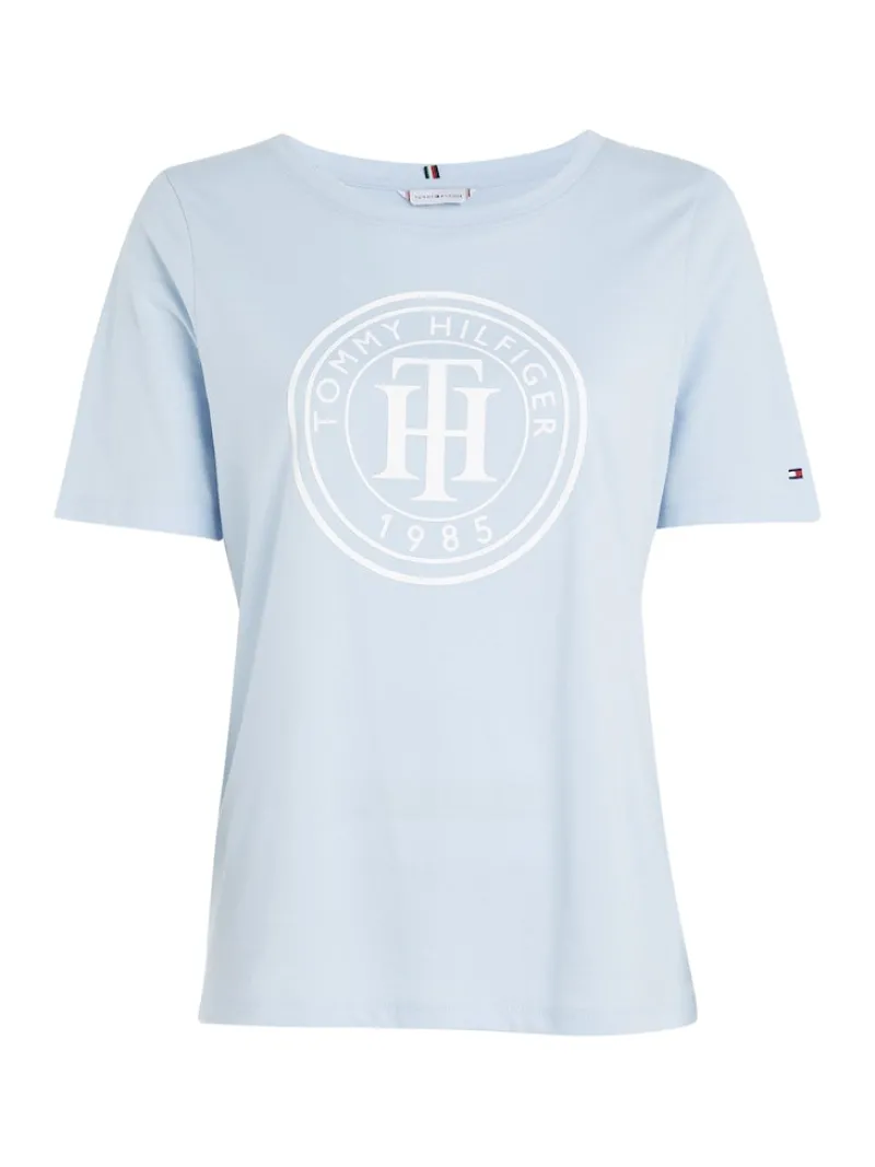 Tommy Hilfiger Shirts*REGULAR TH CIRCLE OPEN-NK TEE SS breezy blue