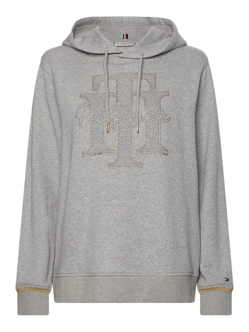 Tommy Hilfiger Pullover & Sweatshirts*REGULAR TH CRYSTAL HOODIE light grey heather