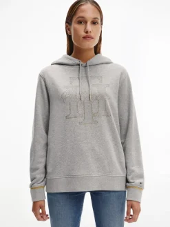 Tommy Hilfiger Pullover & Sweatshirts*REGULAR TH CRYSTAL HOODIE light grey heather