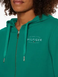 Tommy Hilfiger Pullover & Sweatshirts*Reissverschluss Hoodie mit Tunnelzug-Kapuze courtside green