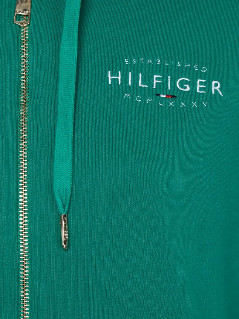 Tommy Hilfiger Pullover & Sweatshirts*Reissverschluss Hoodie mit Tunnelzug-Kapuze courtside green