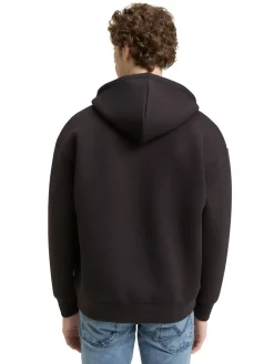 Tom Tailor Denim Pullover & Sweatshirts*Relaxed Fit Hoodie Sweatjacke aus Scuba night watch black