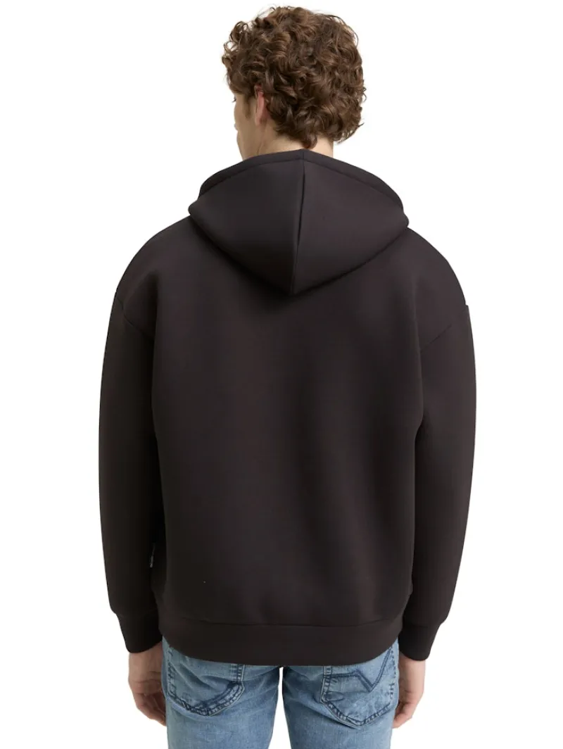 Tom Tailor Denim Pullover & Sweatshirts*Relaxed Fit Hoodie Sweatjacke aus Scuba night watch black