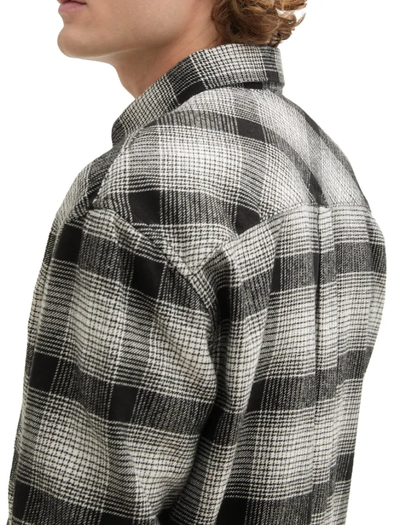 Tom Tailor Denim Hemden*Relaxed Fit Overshirt Hemd mit Karo-Muster black white check