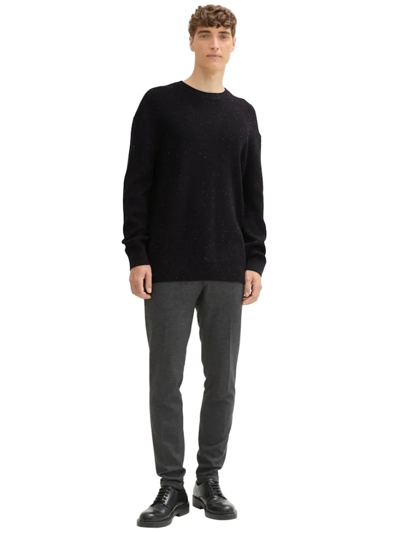 Tom Tailor Denim Pullover & Sweatshirts*Relaxed Fit Pullover aus Baumwolle black multicolor neps