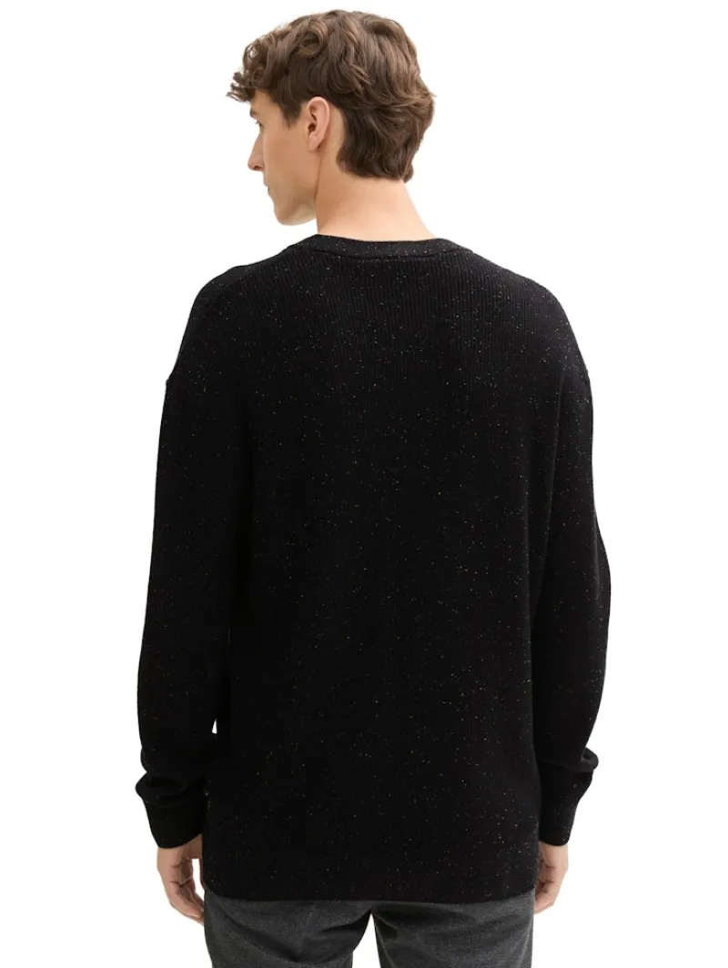 Tom Tailor Denim Pullover & Sweatshirts*Relaxed Fit Pullover aus Baumwolle black multicolor neps