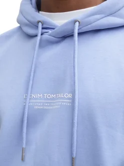 Tom Tailor Denim Pullover & Sweatshirts*Relaxed Hoodie Sweatshirt mit Logo-Print brunnera blue
