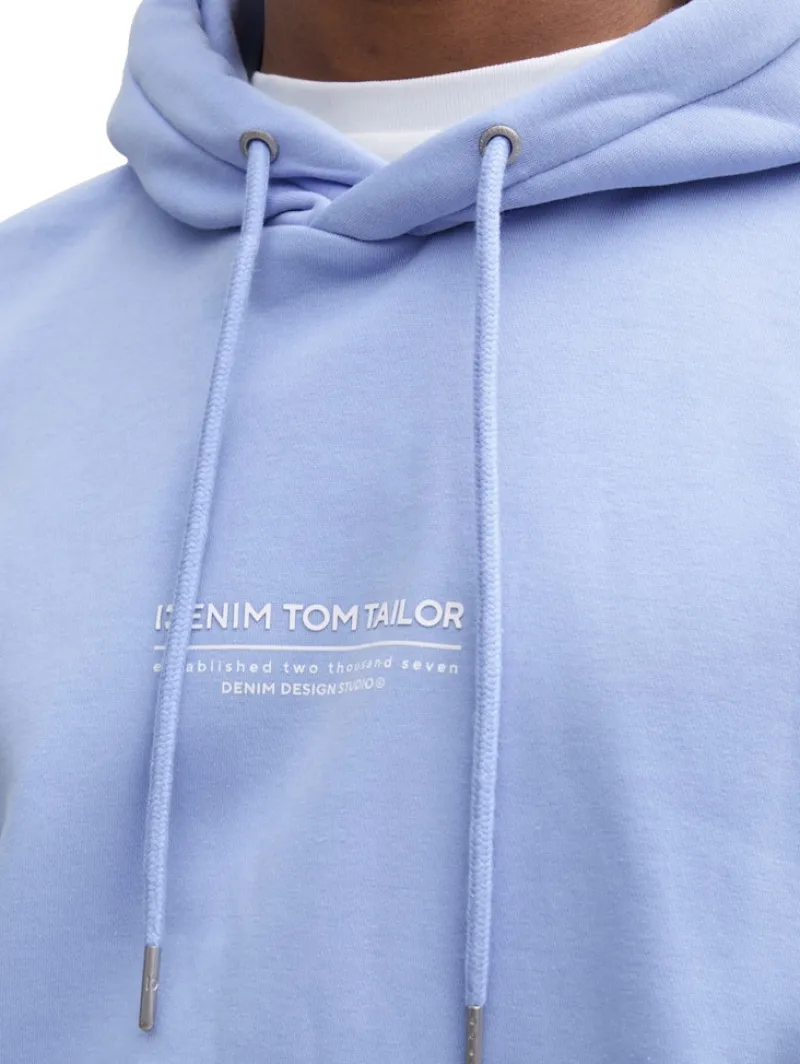 Tom Tailor Denim Pullover & Sweatshirts*Relaxed Hoodie Sweatshirt mit Logo-Print brunnera blue