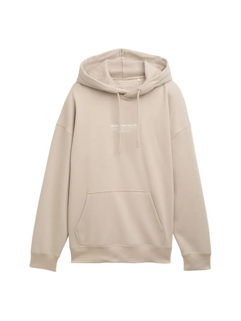 Tom Tailor Denim Pullover & Sweatshirts*Relaxed Hoodie Sweatshirt mit Logo-Print light dove grey