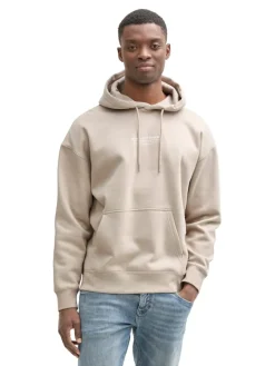 Tom Tailor Denim Pullover & Sweatshirts*Relaxed Hoodie Sweatshirt mit Logo-Print light dove grey