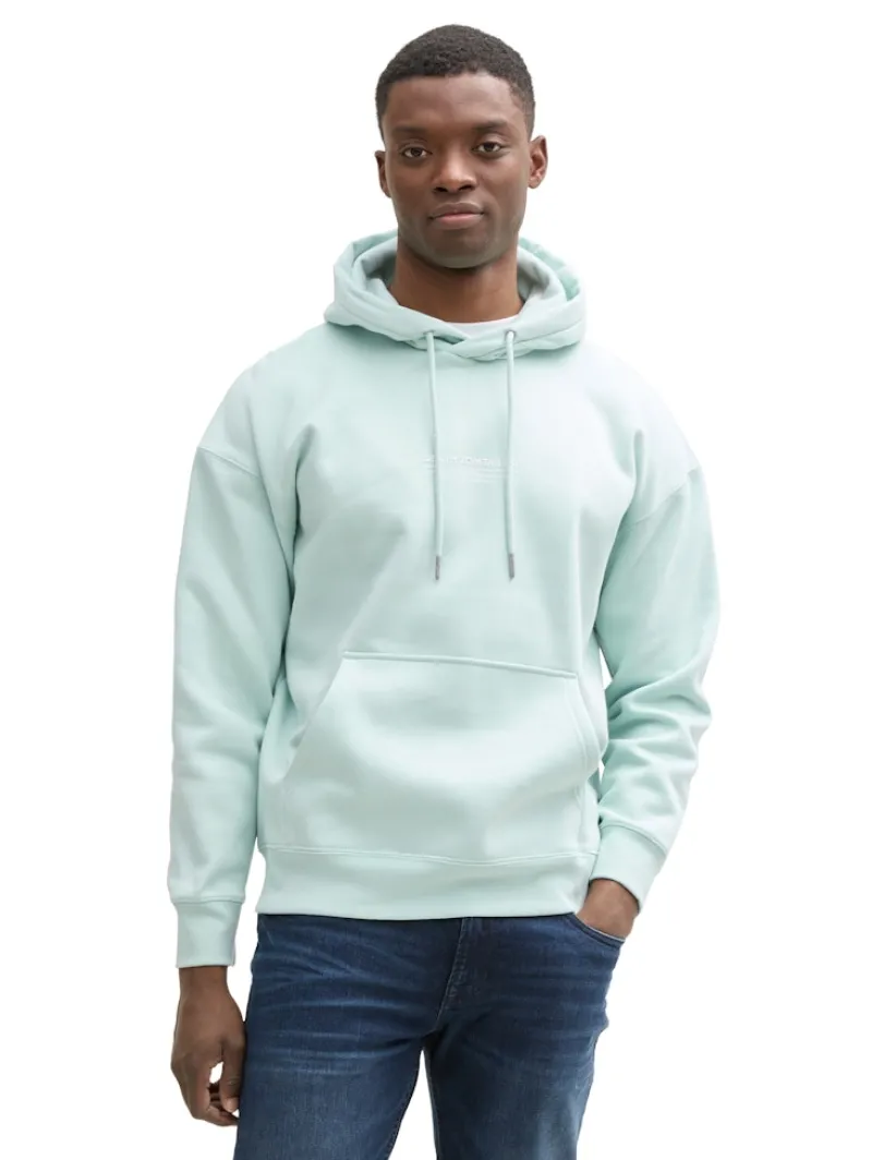 Tom Tailor Denim Pullover & Sweatshirts*Relaxed Hoodie Sweatshirt mit Logo-Print sea foam