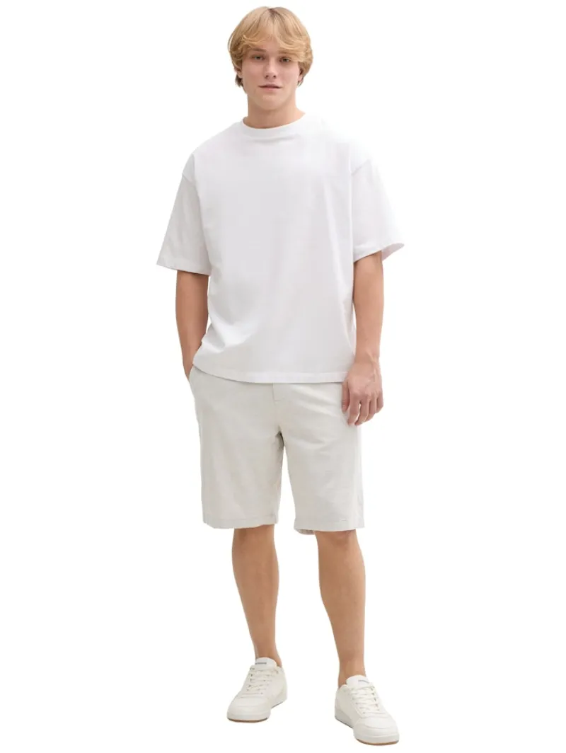 Tom Tailor Denim Shorts*Relaxed Shorts mit Leinenanteil beige abbey stone chambray